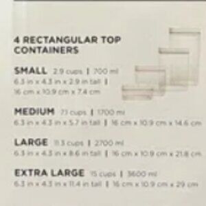 Never opened-4 rectangular top container